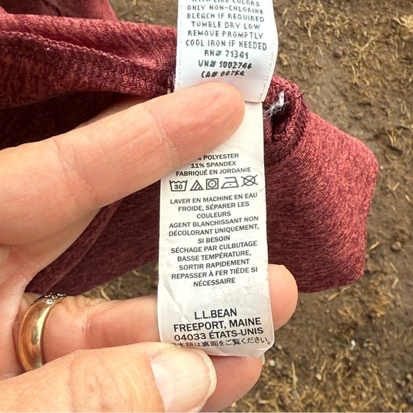 L.L. Bean Cozy Sweatshirt w/ Hood Full Zip Women’s Small Deep Rosewood Heather - Picture 9 of 11